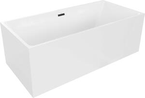 Luxury Nita szabadon álló fürdökád akril 170 x 80 cm, fehér, leeresztö fekete - 52091708000-B Térben álló kád