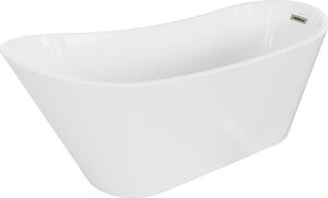 Luxury Alta szabadon álló fürdökád akril 170 x 75 cm, fehér, leeresztö arany - 52141707500-G Térben álló kád