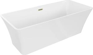 Luxury Tonia szabadon álló fürdökád akril 170 x 75 cm, fehér, leeresztö arany - 52171707500-G Térben álló kád