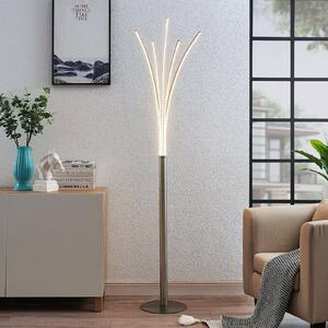 Lindby Boba többkaros LED álló lámpa, Alu / szürke / cink, Nappali / Étkező, Alumínium, Modern