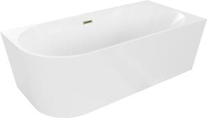 Luxury Mia szabadon álló fürdökád akril jobbos 170 x 80 cm, fehér, leeresztö arany- 52691708000P-G Térben álló kád