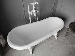Luxury Retro szabadon álló fürdökád akril 170 x 75 cm, fehér, láb fehér - 53251707500-20 Térben álló kád