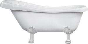 Luxury Retro szabadon álló fürdökád akril 170 x 75 cm, fehér, láb fehér - 53251707500-20 Térben álló kád