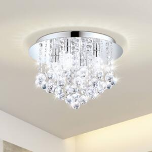 EGLO Almonte LED mennyezeti lámpa függővel, 35cm, Króm / ezüst, Nappali / Étkező, Kristály