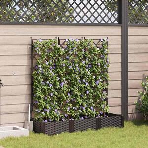 Kerti cserép 3 db Barna 120 x 40 x 125,5 cm PP