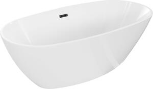 Luxury Eris szabadon álló fürdökád akril 170 x 85 cm, fehér, leeresztö fekete - 53441708500-B Térben álló kád