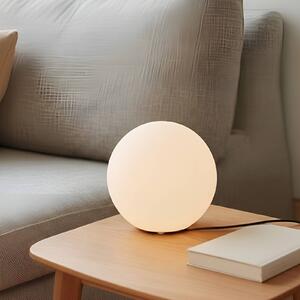 Lindby asztali lámpa Marike, fehér, üveg, gömb, Ø 25 cm, E27, Fehér / opál, Nappali / Étkező, Üveg, Modern