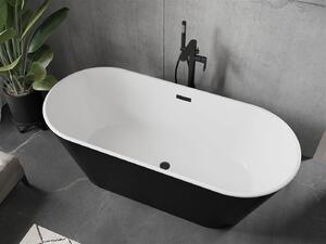 Luxury Flavia szabadon álló fürdökád akril 170 x 75 cm, fehér/fekete, leeresztö fekete - 54031708075-B Térben álló kád