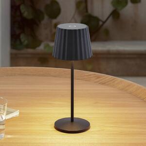 Lindby LED tölthető asztali világítás Esali, fekete, fém, IP65, dimmelhető, Fekete, Nappali / Étkező, Alumínium, Modern