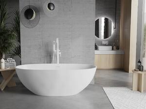 Luxury Bari szabadon álló fürdökád öntött márvány 165 x 75 cm, fehér mat - 57221657500 Térben álló kád