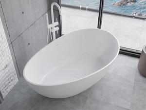 Luxury Parma szabadon álló fürdökád öntött márvány 160 x 95 cm, fehér mat - 57231609500 Térben álló kád