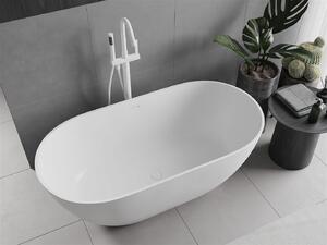 Luxury Rimini szabadon álló fürdökád öntött márvány 150 x 75 cm, fehér mat - 57241507500 Térben álló kád