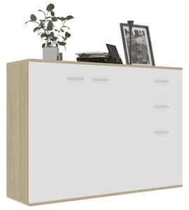 VidaXL fehér-sonoma színű forgácslap tálalószekrény 105 x 30 x 75 cm