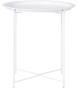 Nordic Living Fehér kerek fém oldalasztal Ronan 46,8 cm