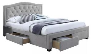 Kárpitozott ágy ELECTRA 140 x 200 cm szín szürke / tölgy