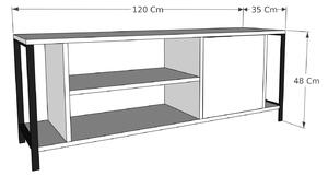 TV asztal/szekrény Brody (sötétbarna + fekete). 1072858