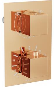 Mexen CUBE - 2 kimenetű, rejtett zuhanycsaptelep, Rose gold, 77502-60
