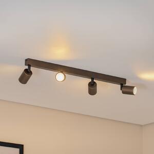 TK Lighting Mennyezeti spot Felső, állítható, barna, négylángú lineáris, dimmelhető, Barna / rozsda, Nappali / Étkező, fém, Modern