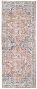 Nordic Living Kék és narancssárga szőnyeg Shola 80 x 200 cm keleti mintákkal