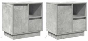 Éjjeliszekrény 2 db Beton Szürke 50 x 34,5 x 50 cm Szerelt fa