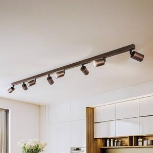 TK Lighting Mennyezeti spot Top, állítható, barna, nyolclángú lineáris, dimmelhető, Barna / rozsda, Nappali / Étkező, fém, Modern