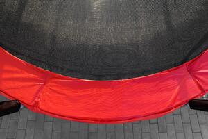 G21 SpaceJump trambulin védőhalóval, 305 cm, ajándék létrával, piros színben