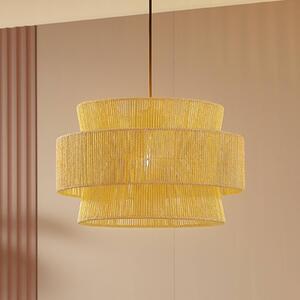 Lindby lógó világítás Anuva, natúr, papír, Ø 45 cm, dimmelhető, Világos fa, Nappali / Étkező, Papír / lunolit / lunopal, Vidéki otthon / Rusztikus