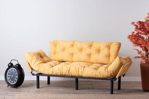 3 személyes kanapéágy Nitta Triple-Mustard Mustár