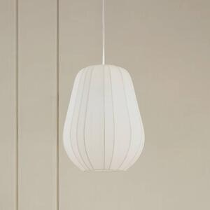 Lindby függőlámpa Helin, fehér, Ø 30 cm, anyagból készült, dimmelhető, Fehér / opál, Nappali / Étkező, Textil / szövet / selyem, Modern