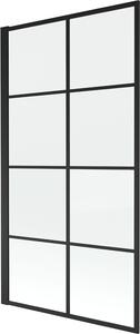Mexen Alex 1-szárnyú kádparaván 70 x 140 cm, fekete rács fix - 893-070-000-70-77