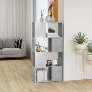 Betonszürke térelválasztó könyvszekrény 60 x 24 x 124,5 cm