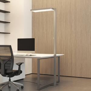 Arcchio LED álló világítás Timon, 54W, ezüst, magasság 195 cm, dimmelhető, Alu / szürke / cink, Dolgozószoba / Iroda, Alumínium, Modern