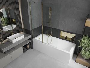 Mexen Flip Kádparaván 1 részes 120 x 150 cm, átlátszó nano, arany - 894-120-101-50-00 Kádparaván
