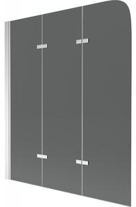 Mexen FELIX, kádparaván, 3 lapos, 120 x 140 cm, szürke, 890-120-003-01-40