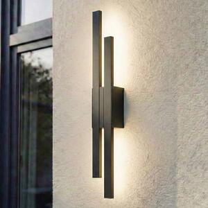 Lindby LED kültéri fali világítás Sakari, fekete, alumínium, magasság 59 cm, Fekete, Alumínium, Modern