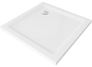 Mexen Flat zuhanytálca négyzet alakú slim 90 x 90 cm, fehér, króm szifon - 40109090