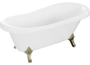 Mexen Retro szabadon álló kád 150 x 73 cm, fehér, arany lábak - 53251507300-50