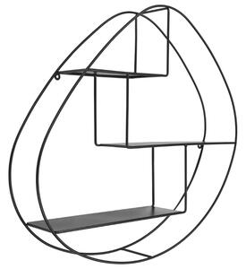 Nordic Living Fekete fém falipolc Wrex 60 x 60 cm