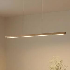 Lucande LED függőlámpa Maruta, fa, fénysugár, 120 cm, 3000K, Világos fa, Nappali / Étkező, Fa, Modern