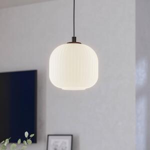 EGLO Mantunalle függőlámpa, Ø 20 cm, fekete/fehér, üveg, dimmelhető, Fehér / opál, Nappali / Étkező, Üveg, Skandináv