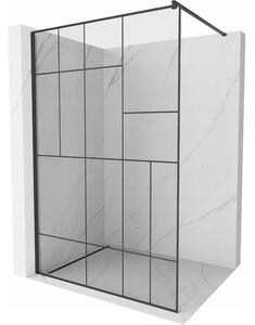 Mexen Kioto zuhanyparaván 70x200 cm 8 mm, fekete profil, üveg fekete mintás 2, 800-070-101-70-78