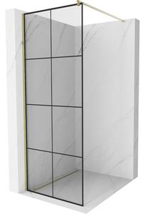 Mexen Kioto zuhanyparaván 80x200 cm 8 mm, arany profil, üveg fekete mintás 1, 800-080-101-01-77