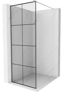 Mexen Kioto zuhanyparaván 80x200 cm 8 mm, króm profil, üveg fekete mintás 1, 800-080-101-01-77