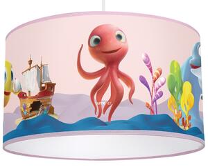 Milagro Oktopus Lola függesztett gyereklámpa, rózsaszín-színes, 1xE27 foglalattal