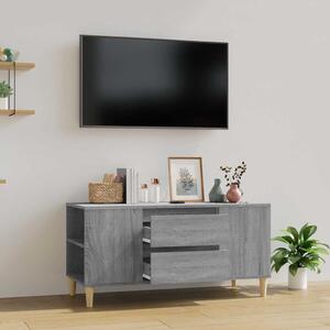 Szürke sonoma színű szerelt fa TV-szekrény 102x44,5x50 cm