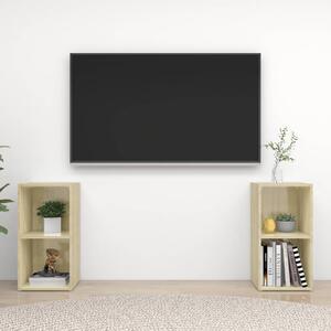 2 db sonoma tölgy színű szerelt fa TV-szekrény 72x35x36,5 cm