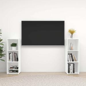 2 db fehér szerelt fa TV-szekrény 107 x 35 x 37 cm