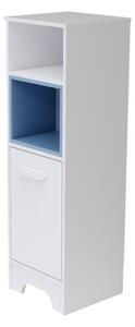 Bianco keskeny nyitott +1 ajtós szekrény kék polcbetéttel