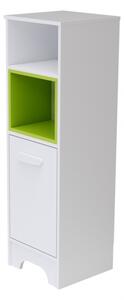 Bianco keskeny nyitott +1 ajtós szekrény zöld polcbetéttel