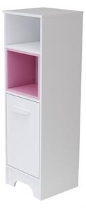 Bianco keskeny nyitott +1 ajtós szekrény pink polcbetéttel